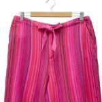 Sundance NWT Hana Stripe Pink Wide Leg Pants Size PM Medium Petite Boho Beachy Photo 5