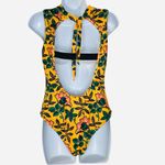 Scotch & Soda  Floral Yellow Mock Neck One piece Swimsuit bathing suit size M Photo 3