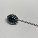 Pretty Sarah Coventry Signed SARAH Brooch Stick Lapel Pin Silver Tone / Grey Photo 4