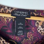 Catherines  Black Label Paisley Leopard Print Blouse 4X Lightweight Sheer Fall Photo 4