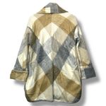 Anthropologie Melissa Nepton Becca Women Plaid Coatigan Coat Scarf Grey Beige PS Photo 2