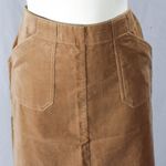 Vintage 1990s Tan Cotton Velveteen Skirt with Pockets Size 10P Photo 5