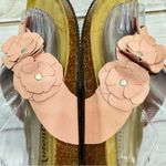 Autenti Pale Pink Genuine Leather Flowers Flip Flop Thong Sandals Size 39 US 8.5 Photo 13