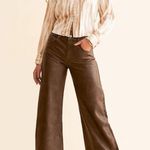 Free People Misha Faux Leather Jeans In Rusty/Brown NWT $128 Photo 0