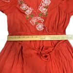 LUNIK  Women's Large V Neck Emboridered Flutter Slit Sleeve Dress Photo 11