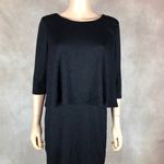 Bar III 3/4 Sleeve Black Layered Look Knit Dress NWT LARGE Photo 3