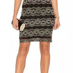 Nightcap  Moroccan Black Gold Lace V Neck Dress Size 3 Medium CP‎ Photo 0