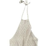 Lovers + Friends  Equator Knit Halter Mini Dress Tan Crochet Size Small Photo 4