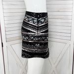 EXPRESS  Y2K Sequin Geometric Stripe Mini Skirt‎ Black Silver XS Photo 2