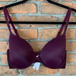 PINK - Victoria's Secret Victoria's Secret PINK Logo Wear Everywhere T-Shirt‎ Lined Bra Purple - Size 34D Photo 0