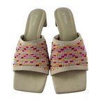 Vivaia Juliet Pink Crochet Knit Square Toe Block Heel Comfort Slides Sandals 8 Photo 1