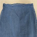 J.Crew Denim Pencil Skirt Stretch Front Slit Straight Women's Size 28 Midi L4460 Blue Photo 4