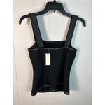 Anthropologie  Eri + Ali Fitted Button Down Tank Contrast Stitching. Black Size M Photo 1