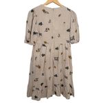 Kourt Casual Flax Linen Blend Breezy Sunflower Bubble Wheat Dress Medium Photo 1
