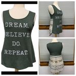About A Girl  Green Dream Believe Do Repeat tank top Size Small Photo 1