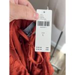 Anthropologie Textured Long Sleeve Floral Blouse in Crimson Rust Orange Sz L Photo 5