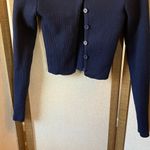 Forever 21  Deep Blue junior Ribbed cropped Cardigan small Photo 3