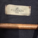 Sundays  Women's Navy Blue Red Kiss Print Cropped Pullover Hoodie Size M Photo 2