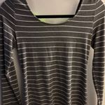 Rue 21 Gray and White Long Sleeved Top with Green Bow on Back Photo 0