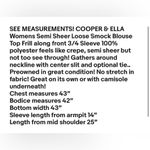 Cooper and Ella Womens Semi Sheer Loose Smock Blouse Top Frill On 3/4 Sleeve Photo 15