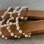 Nicole Miller Pearl on Tan Leather Slide Sandals Size 9.5 Photo 11
