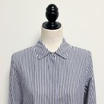 Derek Lam 10 Crosby Blue White Stripe Hidden Button Up Side Corset Tie Tunic 6 Photo 1