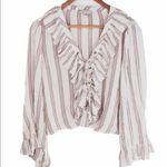 American Eagle  AE Ruffle Bell Sleeve Lace Up Top Photo 0