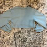 For Love & Lemons  Light Blue Cropped Sweatshirt Photo 1