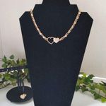Heart Crystal Rhinestones Necklace Earrings Bracelet Ring Set Gold Filled Photo 0