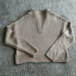 Camel Knit Cropped Quarter Zip Cupcake Boutique Size Small Tan Photo 3