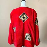 ALLURE | Vintage Red Patchwork Embroidered Jacket Sz 3XL Photo 3