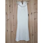 Lulus NWT  Extraordinary Glam White Feather Strapless Mermaid Maxi Dress Bride L Photo 1