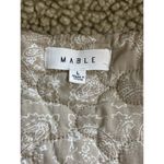 MABLE Coat Womens L Tan Sherpa Fleece Jacket Quilted Lining Paisley Hem Boho Size L Photo 9