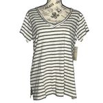 Threads 4 Thought  LARGE T4T Striped V-Neck Short Sleeve Felicity Tee Photo 42