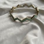 Vintage Blue Enamel Gold Tone Metal Bangle & South Western Chain Bracelet Sz 8 Photo 4