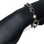MICHAEL DAWKINS Sterling Silver Caviar Pearl Starry Night Link Toggle Bracelet Photo 5