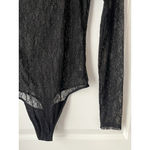 Aritzia TEN By Lace Bodysuit Top Womens S Black Long Sleeve Snap Square Neck Photo 4