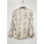 Ishyu Cream Vintage Silk Equestrian ladies Blouse shirt Photo 6