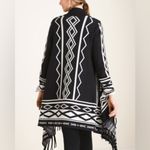 Chico's Chico’s women’s Black and White Printed tassel Cardigan size 1 medium Photo 2