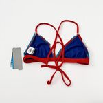 Speedo [] Blue Endurance Lite Tie Back Triangle Bikini Top Swimsuit NWT Sz Large Photo 2