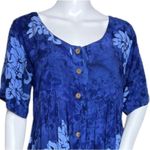 Touch of Hawaii Dress Womens Small Blue Floral Tropical Hibiscus Vacation Cruise Photo 3