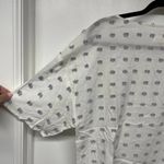 Lou & grey  Ann Taylor LOFT White Knot Short Sleeve Textured Blouse Size Medium Photo 3