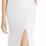 AQUA  Ivy White Sequined Cross Neck Halter Maxi Gown Sz 8 NWT Photo 10