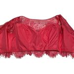 Sherri Hill Long Sleeve Lace Crop Top Full Length Mermaid Train Skirt Pink 10 Photo 13