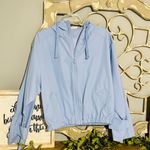 Zelos Body And Sol By  Cropped Windbreaker Baby Blue Jacket Hoodie Womens Small New Anarak Photo 4