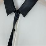 Robert Rodriguez NWT  Silk Leather Trim Button Down Photo 8