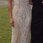 Sherri Hill Nude and white beaded prom dress  Photo 0