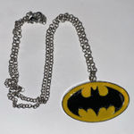Batman Pendant Necklace Yellow Black Charm Cosplay Costume Jewelry New 20in Photo 0