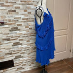 Belldini NWT cobalt blue asymmetrical knit dress w rhinestones and ruffles Sz XL Photo 8