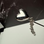 Trifari Signed Heart With Dangle Charms Silver Tone Lapel Stick Pin Photo 4